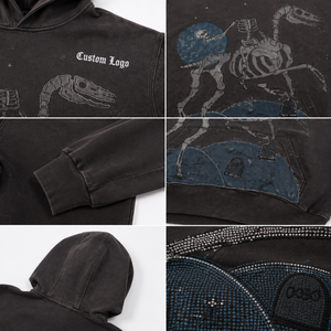 Sudadera con Capucha Extra Grande Personalizada de Felpa Francesa con Lavado Ácido, Sudadera con Capucha Gráfica Moderna, Sudadera de Algodón Grueso Estilo Vintage - Product Image 4