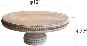 Natural Wooden Cake Stand Pedestal Beaded Edge Round Dessert Cupcake Display Tray Platter For Wedding <b>Party</b> <b>Decor</b> Wholesale - Product Image 2