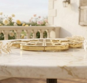 Juego de Salvamanteles Metálicos con Diseño de Flor Dorada, Resistentes al Calor, Salvamanteles de Trébol de Cuatro Hojas, Decoración para Mesa de Comedor - Product Image 3