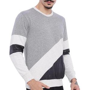<b>Men's</b> Crew Neck Color Blocking Knitted <b>Pullover</b> Sweater Regular Fit Autumn Casual Style Patchwork Design sweatshirts - Product Image 1