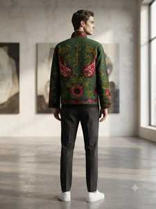 Manteau brodé Suzani, veste florale bohème, vêtement ethnique bohème, veste traditionnelle brodée à la main, fabrication artisanale, mode - Product Image 2