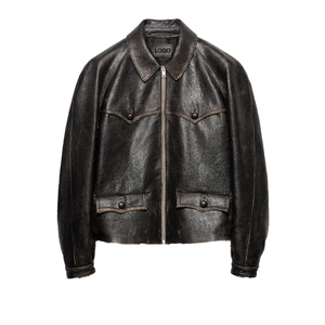 <b>Men's</b> Vintage Nappa <b>Leather</b> <b>Jacket</b> Luxury Goatskin <b>Leather</b> Zip Up Blouson <b>Jacket</b> custom OEM <b>leather</b> good manufacturer - Product Image 6