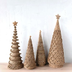 Ornement de Noël en jonc de mer tressé à la main, arbre personnalisé, accessoire de fête, vente en gros - Product Image 5