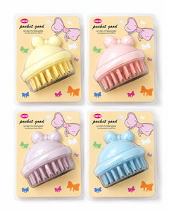 Butterfly Bow Scalp Massager Silicone Shampoo <b>Brush</b> Compact <b>Round</b> Hair Scrubber for Wet and Dry Use - Product Image 4