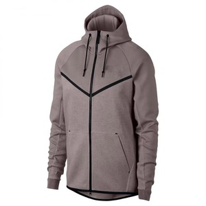 Tech Fleece Zip Up Hoodie Mens Chevron Funnel Neck Bonded Knit Hooded Sweatshirt Jacket Athleisure 4 Colors OEM Bulk - Product Image 2