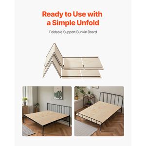 Base de Cama Plegable de Madera de 0.4 Pulgadas para Camas de Tamaño Completo, Soporte para Colchón, Duradera - Product Image 4