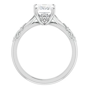 2.5CT Emerald Cut Vintage <b>Ring</b> VVS1 Moissanite Solitaire Engagement <b>Ring</b> For Her 14K Solid White Gold Wedding <b>Statement</b> <b>Ring</b> - Product Image 5