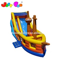 Glissière gonflable géante extérieure du bateau de pirate 3d d'enfants à vendre