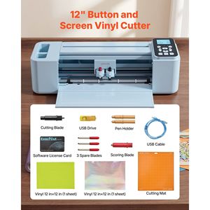 Taglierina per vinile da 12 pollici con schermo a pulsanti, oltre 5000 risorse di design integrate, compatibile con Mac, macchina da taglio a pressione - Product Image 5