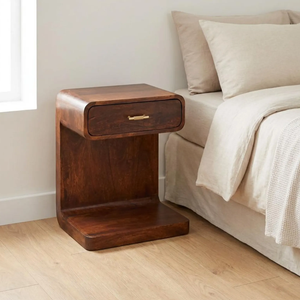 Table de chevet en bois de manguier de style européen pour chambre à coucher, décoration intérieure, hôtels, villas, fermes, appartements - Product Image 1