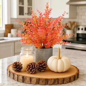 Lot de 2 plantes artificielles en pot d'eucalyptus de 14 pouces, petites décorations d'automne pour la maison, les étagères, le bureau, la salle de bain, le bureau ou la ferme - Product Image 3