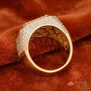 Moissanite Ring Men Hip Hop Gold Plated 925 Sterling Silver Square <b>Cushion</b> Baguette Ring Luxury Jewelry Gift - Product Image 6