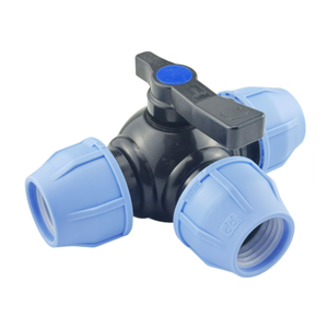Válvula de Bola de Tres Vías de PP para Conexiones de Compresión - Product Image 5