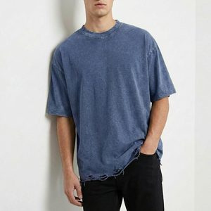 Fabricants de vêtements fabriqués au Pakistan, logo personnalisé, streetwear, impression personnalisée, t-shirt en coton délavé à l'acide pour hommes - Product Image 3