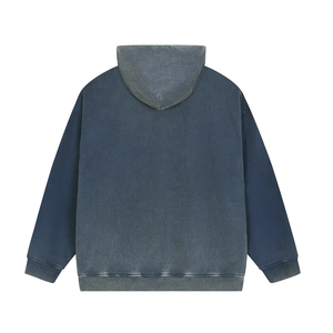 Sudadera con Capucha Personalizada de Felpa Francesa Gruesa, Estilo Casual, Sin Cordones, Sin Bolsillos, Degradado, Vintage, Lavado Ácido - Product Image 2