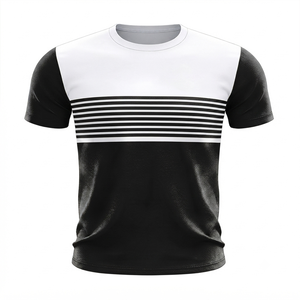 Men's Casual Summer Short Sleeve Knitted 100% Cotton Oversized T-Shirt 300g Silk Screen Printed Front Custom <b>Logo</b> Blank Design - Product Image 5
