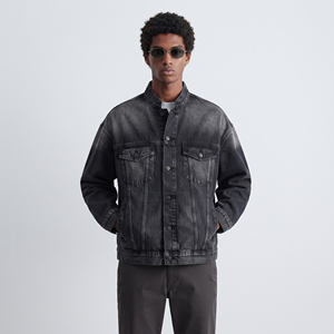Chaqueta vaquera lavada para hombre, con cuello alto y botones, estilo casual, abrigo vaquero de moda para hombre, chaquetas vaqueras de invierno estilo urbano para hombre - Product Image 2