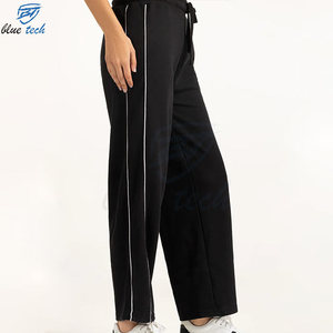 Pantalones Deportivos de Pierna Ancha para Mujer, Cintura Alta con Cordón, Pantalones Casuales, Ropa Deportiva Cómoda, Corte Regular, 100% Algodón - Product Image 1