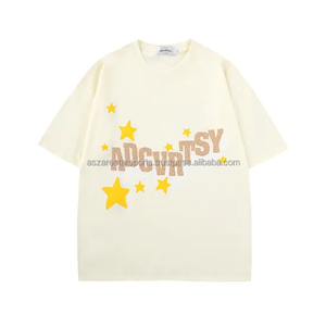 Plus Size Short Sleeve Custom Silver 3D <b>Foam</b> for Puff Print Heavy Tee 100% Cotton Material Shirt - Product Image 1