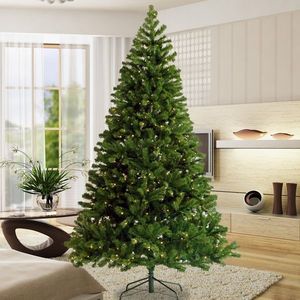 6ft Pre-Lit Artificial Christmas Tree with Foldable Stand Hinged Xmas Tree - Product Image 3