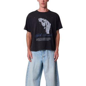 T-shirt Homme Col Rond Manches Courtes Coupe Oversize Imprimé Rose Vieilli Devant et Arrière Streetwear Vente en Gros Personnalisé OEM Coton - Product Image 1