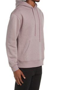 Sudadera con Capucha Extra Grande, Color Rosa Sólido, Felpa de Algodón, Estilo Casual, Manga Larga, para Otoño, Unisex - Product Image 3