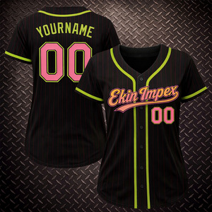 Camiseta de Béisbol al por Mayor, Personalizable con Logotipo, de Secado Rápido, con Rayas, Tallas Grandes, Ropa Deportiva Ekin - Product Image 1