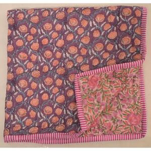 Couverture bébé en coton faite à la main, couverture réversible à motifs floraux pour tout-petit, literie bohème pour chambre d'enfant, cadeau de naissance pour nouveau-né - Product Image 6