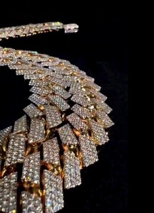 ผ่านการทดสอบเพชร เงินแท้ 925 ขนาด 6 มม. 8 มม. 10 มม. สองแถว ประดับเพชรแบบ Iced Out สไตล์ฮิปฮอป VVS มอยส์ซาไนต์  สร้อยคิวบาลิงค์ - Product Image 4