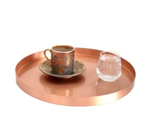Latest <b>Copper</b> Fabulous Design Round Serving tray For Home Dinnerware Dishwasher Safe <b>Kitchen</b> Organizer <b>Accessories</b> - Product Image 2