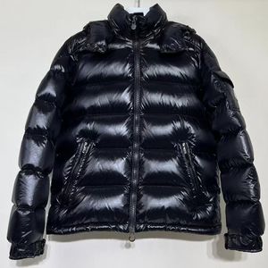 Chaqueta Acolchada con Capucha Negra para Hombre, Cierre de Cremallera, Relleno de Plumón, Resistente al Viento, Estilo Casual para Invierno - Product Image 3