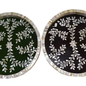 Plateau Feng Shui de Luxe Fait Main Écologique avec Incrustations en Os – Design Décoratif Élégant, Qualité Supérieure pour la Maison et la Cuisine (Idéal pour Servir) - Product Image 1