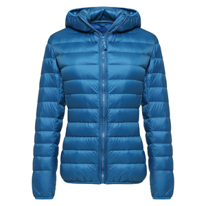 Chaqueta Acolchada Azul con Capucha para Mujer, Cierre de Cremallera, Chaquetas Acolchadas, Abrigos, Ropa de Calle, Ropa de Invierno - Product Image 4
