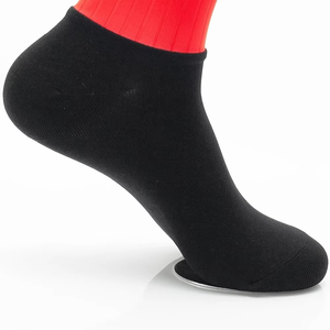 Red Black Striped <b>Knee</b> <b>High</b> Soccer <b>Socks</b> Breathable Knitted for Adults Summer Wear - Product Image 4