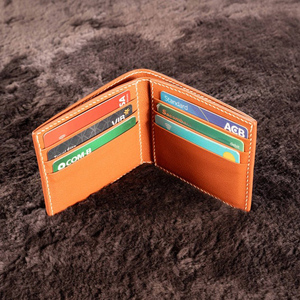 Portefeuille à deux volets en cuir véritable de luxe pour hommes de haute qualité couleur personnalisable à la main taille 9x11.5cm portefeuille court - Product Image 1