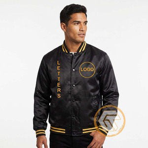 Blouson universitaire matelassé brodé en satin pour l'automne, de haute qualité, respirant, Stand Alpha |   Veste universitaire Phi - Product Image 4