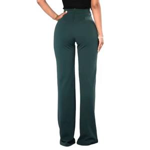 Pantalones de Vestir de Cintura Alta para Mujer, Diseño de Crepé con Cierre Oculto en la Parte Trasera, Pantalones Casuales - Product Image 6