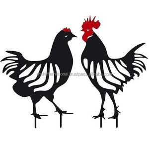 Adorno Metálico para Jardín, Estilo Rústico, con Diseño de Gallo, Gallina y Pollito, Resistente, para Decoración de Césped - Product Image 6