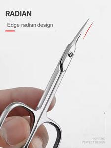 Tijeras Profesionales de Acero Inoxidable para Cutículas, Curvas, Punta Fina, Precisión, Uso Médico, Manicura Rusa Manual - Product Image 4