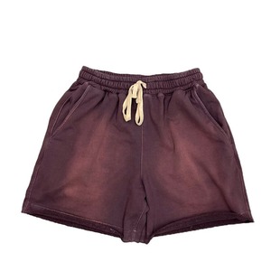 100% Cotton French Terry Vintage Distressed Acid Washed <b>Shorts</b> High Quality Sun-Faded Solid <b>Pattern</b> Streetwear Jogging for <b>Men</b> - Product Image 1