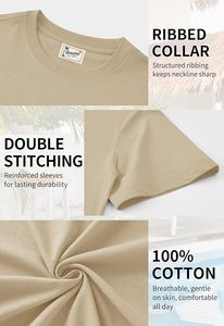Camiseta de Manga Corta Beige para Hombre con Estampado de Palmeras, Diseño Gráfico de California, Cuello Redondo Informal, Corte Regular, Jersey de Algodón Transpirable - Product Image 6