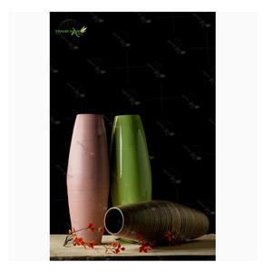 Handcrafted Eco-Friendly Vietnamese Design Bamboo and Wooden <b>Vase</b> <b>Unique</b> Minimalist Customizable for Decorative Use - Product Image 1