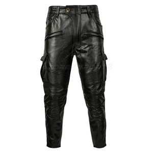 Pantalones de Cuero para Hombre a la Moda, Corte Recto, Ligeros, Casuales, Suaves, Cómodos, Duraderos, Ropa Urbana Moderna - Product Image 3
