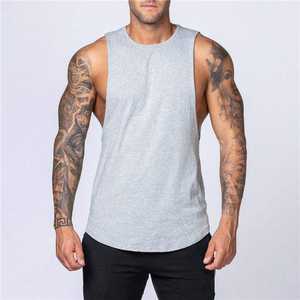 Débardeur de sport sans manches pour homme avec logo personnalisé, en coton tricoté respirant, pour la musculation et les entraînements décontractés - Product Image 1