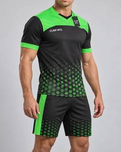 CLAW INTL Conjunto de Camiseta de Fútbol para Hombre, Diseño de Puntos Negros y Verdes, Sublimada, Poliéster que Absorbe la Humedad, Manga Corta, Corte Atlético - Product Image 3