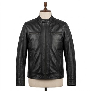 Winter Leather Jackets Pure Leather Jacket Men 100% <b>Genuine</b> Leather Stand Collar Waterproof & Breathable All Sizes - Product Image 1