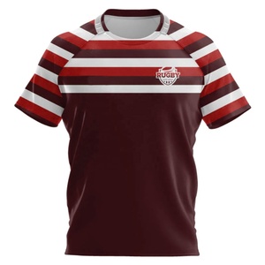 Jersey de rugby transpirable para deportes al aire libre para hombres y mujeres, camiseta de rugby a rayas con impresión por sublimación digital personalizada, uniforme de fútbol de rugby - Product Image 5