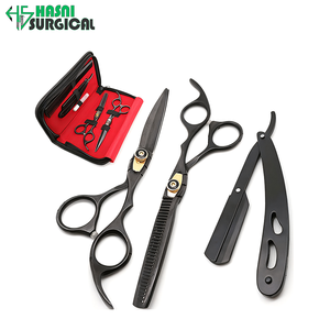 Fabricant et exportateur d'équipements chirurgicaux, kit de ciseaux de coiffure pour la coupe et l'effilage des cheveux avec rasoir droit - Product Image 4