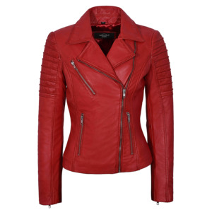 Chaqueta de Motociclista Personalizada para Mujer, de Cuero Napa Genuino Suave, Acolchada, Corte Ajustado, Cierres YKK, Bajo MOQ, Fabricante Mayorista - Product Image 4