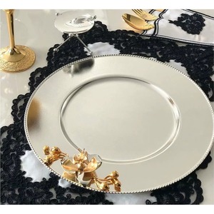 Assiette de Présentation Créative en Acier Inoxydable Argenté, Écologique, Personnalisable avec Gravure Couleur, pour Maison, Hôtels, Mariages - Product Image 2
